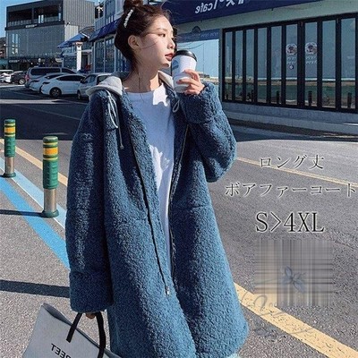 ボア ボアブルゾン レディース アウター ロング ジャケット 冬 長袖 無地 秋 羽織 秋冬 大きいサイズ ゆったり 通販 Lineポイント最大get Lineショッピング