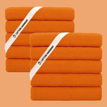 Cotton Harmony 頂級飯店毛巾 200g 40支精梳棉 熱帶橘 10入  熱帶橘色  10條