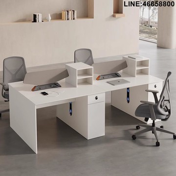 老闆桌 老板桌 經理桌 辦公桌 大班桌 免運 開立發票 簡約現代帶櫃工位卡座辦公室1.0/1.4米員工職員辦公桌椅組合6/8人
