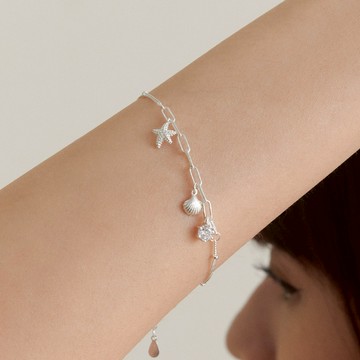 【Bonny & Read】[純銀] 海洋樂曲手鍊 / 2 size 純銀 低敏 手鍊【全現貨賣場】