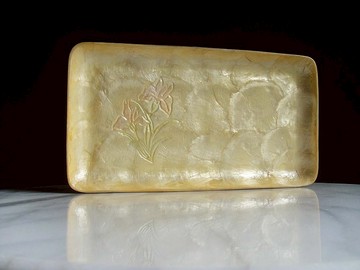 【老時光 OLD-TIME】早期二手國外進口手工製貝殼盤工藝品-1