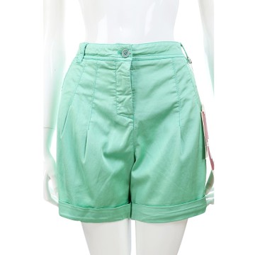 I’m Isola Marras 薄荷綠抓褶設計混紡棉料反摺短褲