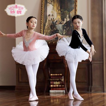 舞蹈服兒童長袖女童秋冬季芭蕾舞裙少兒考級幼兒園金絲絨練功服裝