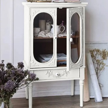 免運 餐邊櫃 美式餐邊櫃 實木餐邊櫃 美式復古柜子擺件陳列展示柜法式餐邊柜歐式客廳裝飾粉色儲物柜 可開發票 全館五折 工廠現貨直銷 新品特價 b9083