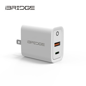 iBRIDGE PD 20W 雙孔快速充電器-白