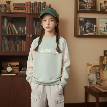 FILA KIDS 童長袖排汗快乾T恤-綠色 1TEZ-8320-GN