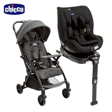 義大利 chicco - Seat3Fit Isofix安全汽座+PRESTO魔術瞬收手推車
