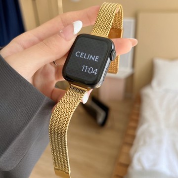不鏽鋼 麥穗編織 替換錶鏈 適用 Apple Watch 11 10 9 8 SE 7 蘋果錶帶 42mm 46mm