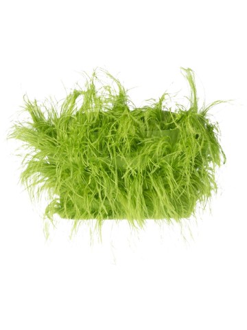 Patrizia Pepe - feather strapless top - women - Polyester/Polyester/Spandex/Elastane/Spandex/Elastane - 40 - Green