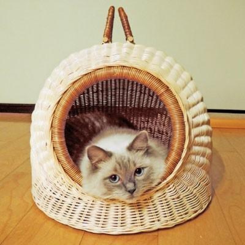 天然素材籐製 ねこちぐら 猫ハウス ネコちぐら 猫ちぐら | LINE