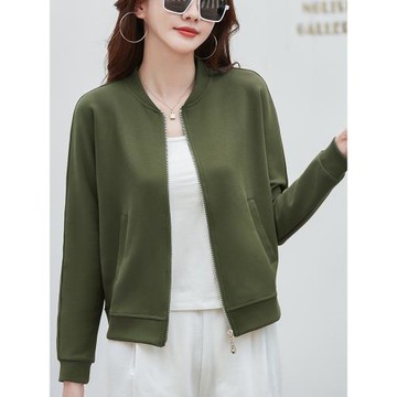 短款棒球服外套女2025秋冬新款立領百搭寬松休閑夾克長袖上衣開衫