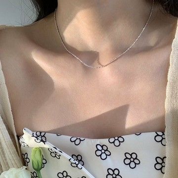 純銀項鍊 串珠項鍊 圓珠項鍊 韓國項鍊 日系項鍊 細項鍊 ins項鍊 鎖骨項鍊 簡約項鍊 疊戴項鍊 女生禮物 162
