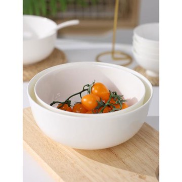 景德鎮純白色家用骨瓷餐具創意泡面大碗大湯碗陶瓷碗大號碗吃面碗