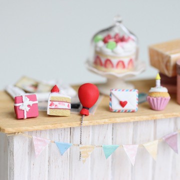 紅色生日派對耳環套組  Red Birthday Party Earring Set