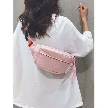 日韓簡約潮流胸包女士2025新款女式腰包運動單肩背包帆布小斜挎包