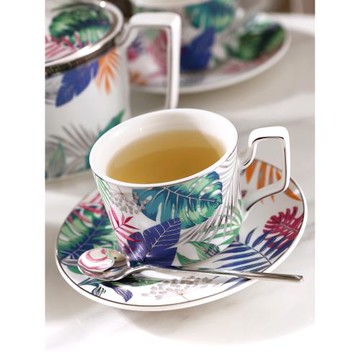 歐式輕奢風叢林鉑金陶瓷小奢華咖啡杯套裝咖啡杯碟精致茶杯咖啡杯