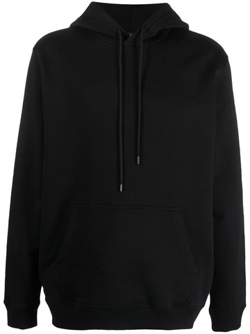 DONDUP - logo-embroidered cotton hoodie - men - Cotton - S - Black