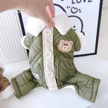 狗狗冬季棉衣泰迪比熊雪納瑞小型犬寵物冬天加絨厚款保暖四腳棉服
