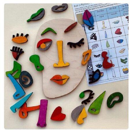 Wooden Montessori Puzzles, Picasso Art Puzzle Play Set 26 Wooden