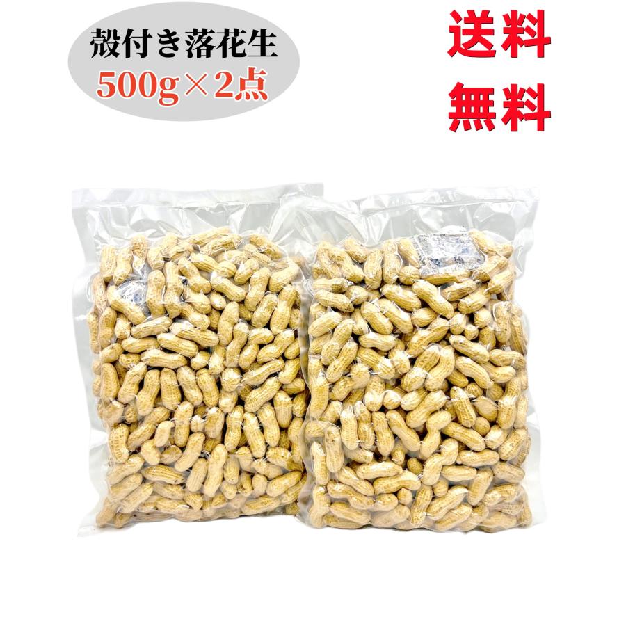 2点セット送料無料  殻付き 落花生 花生米 500g×2点  素煎り 熟花生  中国産 ピーナッツ  (帯売花生米)    殻付き 殻つき 殻付 中華食品 　帯売花生