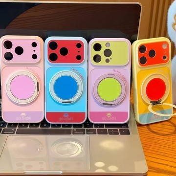 撞色支架適用蘋果17promax全包防摔膚感簡約iPhone15康寧殼
