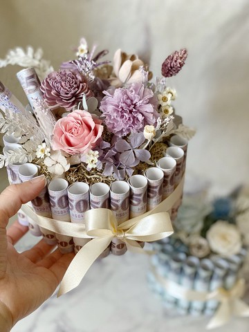 永生花 有錢蛋糕花 桌花盆花花禮