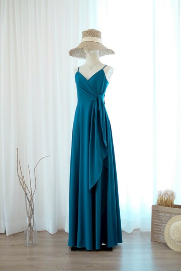 深藍色長洋裝 新娘伴娘服 婚紗 派對禮服