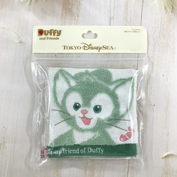 日本東京迪士尼海洋 Duffy and Friends 綿100% 手帕 方巾(畫家貓)｜小鶴日貨
