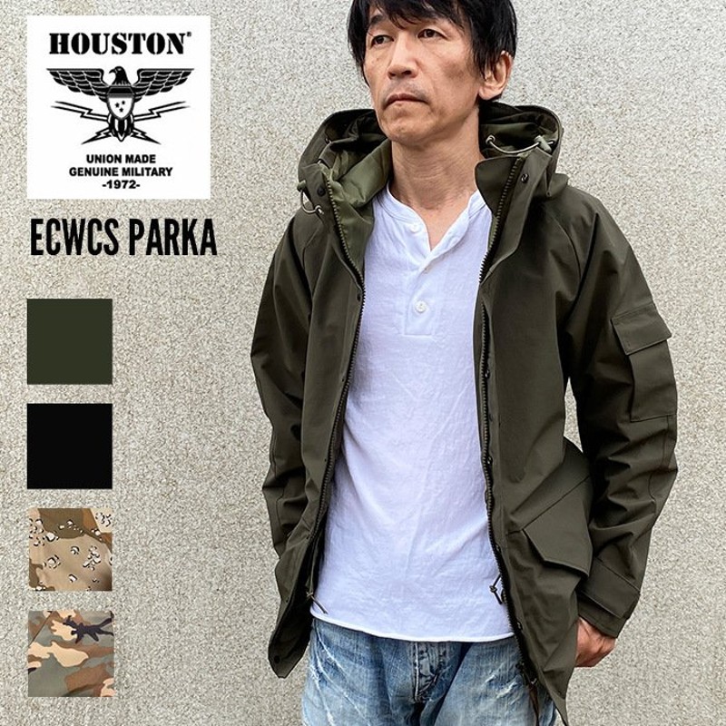 HOUSTON ヒューストン ECWCS ジャケット ecwcs parka パーカ ナイロン 軍物 ミリタリージャケット カモフラージュ ブラック  L XL 通販 LINEポイント最大0.5%GET | LINEショッピング