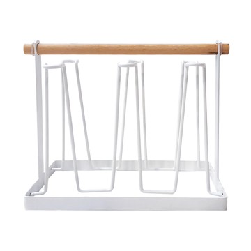 FAmILyLIFE 生活 日式鐵藝瀝水杯架 A-093-W 24 x 14 x 19cm 585g  白色  1個