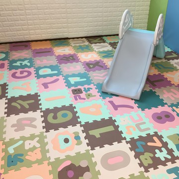 心樂家 斜齒莫蘭迪色系 巧拼地墊  31 x 31cm  注音  38個