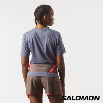 Salomon PULSE 運動腰袋 鋼鐵灰/螢紅