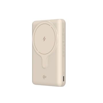 【亞果元素】VIONTA GQ1 Qi2支架款行動電源-奶茶