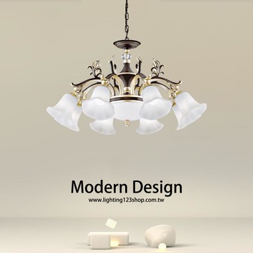 鋁合金雙色烤漆玻璃造型吊燈 F94-19-30591