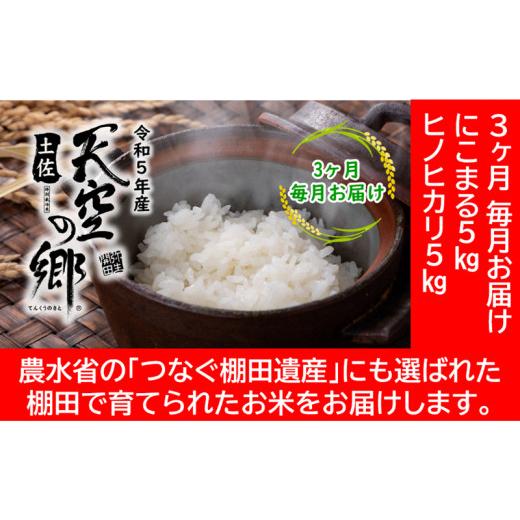 ふるさと納税 高知県 本山町 ★令和5年産★農林水産省の「つなぐ棚田遺産」に選ばれた棚田で育てられた 棚田米土佐天空の郷　5kg食べくらべセット定期便 毎月…