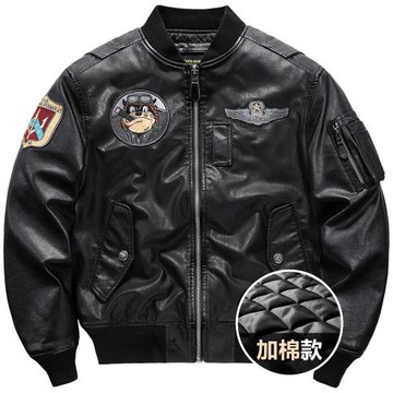 VIP冬季棉服男機車皮衣加厚ma1飛行員夾克潮牌棒球服復古工裝外套