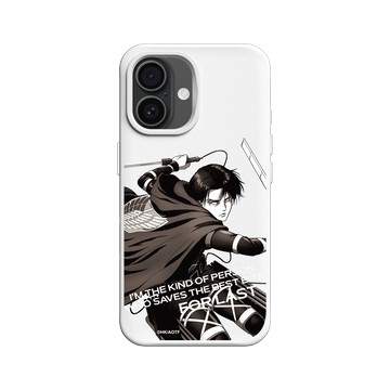iPhone 16 SolidX 白 - 進擊的巨人 Attack On Titan -S4 - \b里維兵長 (灰階)