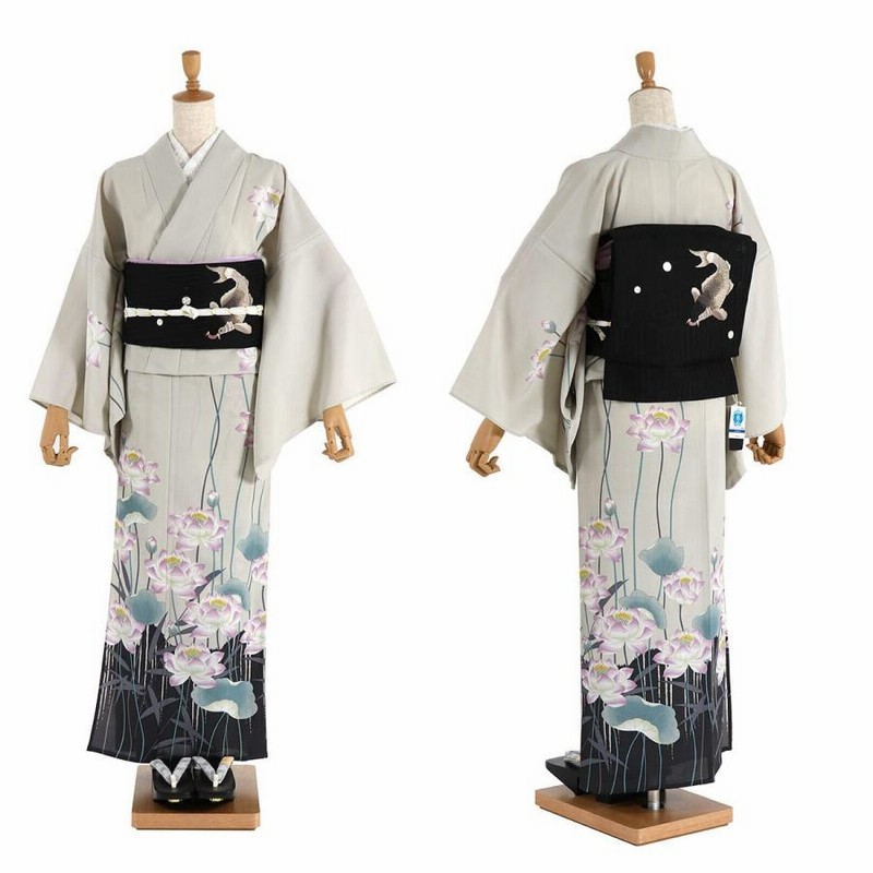 浴衣 新作 撫松庵 仕立て上がり洗える浴衣 単品 蓮（ベージュ