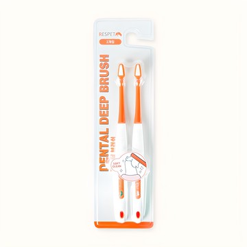 RESPET 寵物犬貓超細刷毛牙刷 2支  橘色  1組