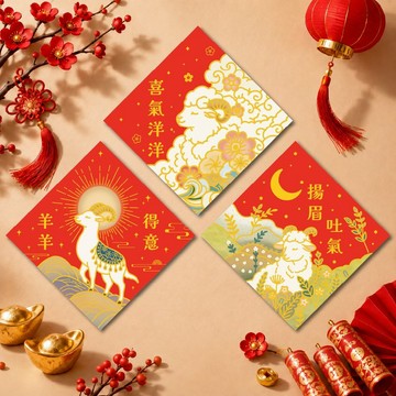 【溫暖手繪新年春聯】2027羊年春聯 | 手繪插畫春聯 | 創意春聯