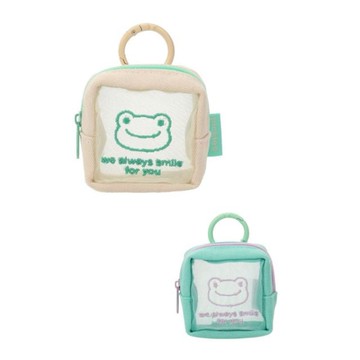 小禮堂 Pickle the frog 泡菜蛙 紗網方形收納包  (大臉款)