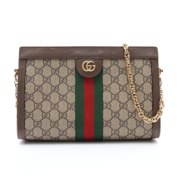 GUCCI 古馳 棕色 GG Supreme帆布 Ophidia 肩背包 503877 【二手名牌BRAND OFF】