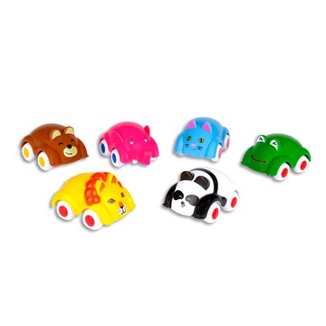 瑞典Viking toys - 可愛動物小車隊(6件組)-7cm