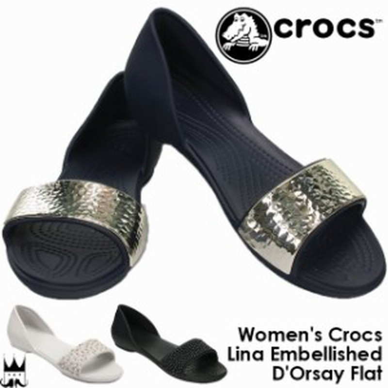 クロックス Crocs レディース フラットシューズ 4361 リナ エンブリッシュド ドルセー サンダル カジュアル オープントゥ 060 ブラック 通販 Lineポイント最大1 0 Get Lineショッピング