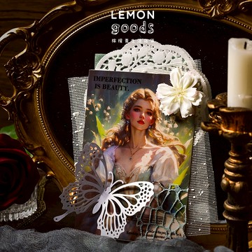 🍋檸檬青🍋新款現貨特價售完無補芳華舊影系列6款4張入復古鮮花少女PET防水燙金貼紙手帳裝飾素材