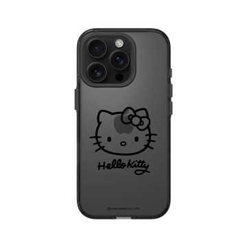 iPhone 16 Pro Clear (相機按鈕) 酷墨灰 - 三麗鷗-Hello Kitty - 簡約系列-線條大頭