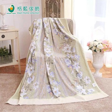 【格藍傢飾】日本製泉大津發熱棉毛被-花翠綠