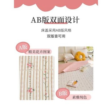 A類雙層紗床蓋單件2026新款四季通用榻榻米防滑夾棉床單人三件套3