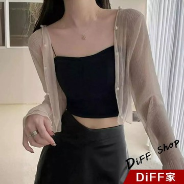 【DIFF】韓版夏季薄款雪紡冰絲外套 上衣 女裝 衣服 薄外套 罩衫 防曬外套 小外套 短版外套 短版罩衫【J277】