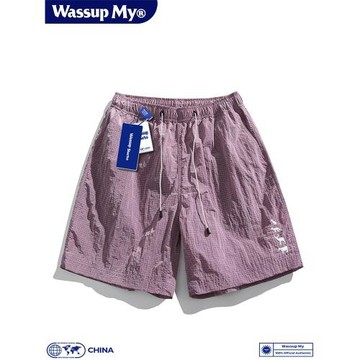 Wassup My美式工裝短褲男夏季新款潮牌寬松冰感速干沙灘五分褲女